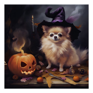 Póster Calabazas Pomerania Halloween Espeluznante 