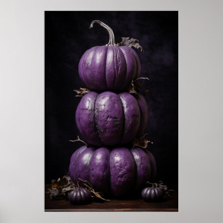 Póster Calabazas púrpuras apiladas