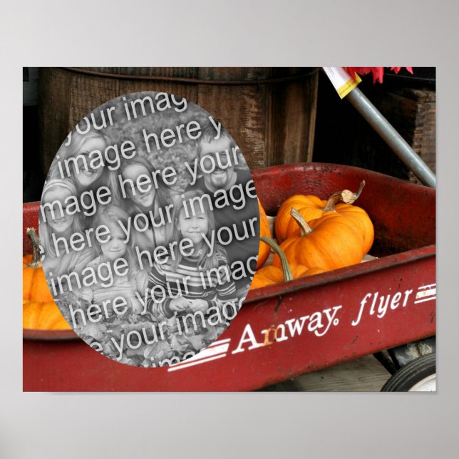Póster Calabazas Rojas Vagón Caer Añadir la foto (Frente)