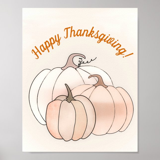 Póster Calabazas rusticas otoñales (Frente)