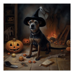 Póster Calabazas Terrier de la Bahía de Chesapeake Hallow