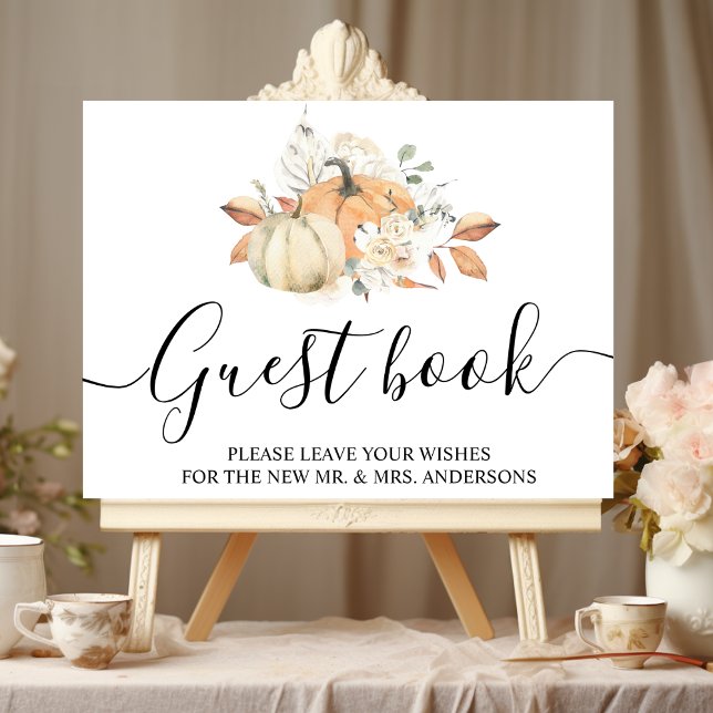 Póster Calabazas y flores de acuarela de otoño modernas (Subido por el creador)