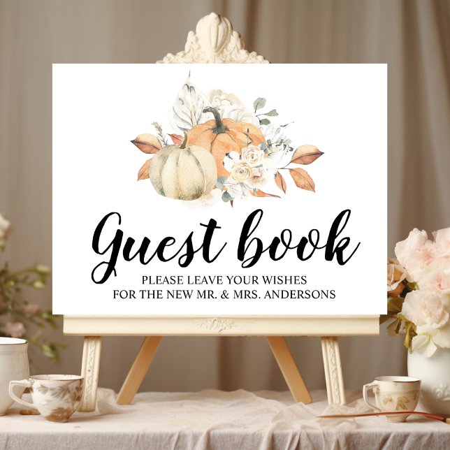 Póster Calabazas y flores de acuarela de otoño modernas (Subido por el creador)