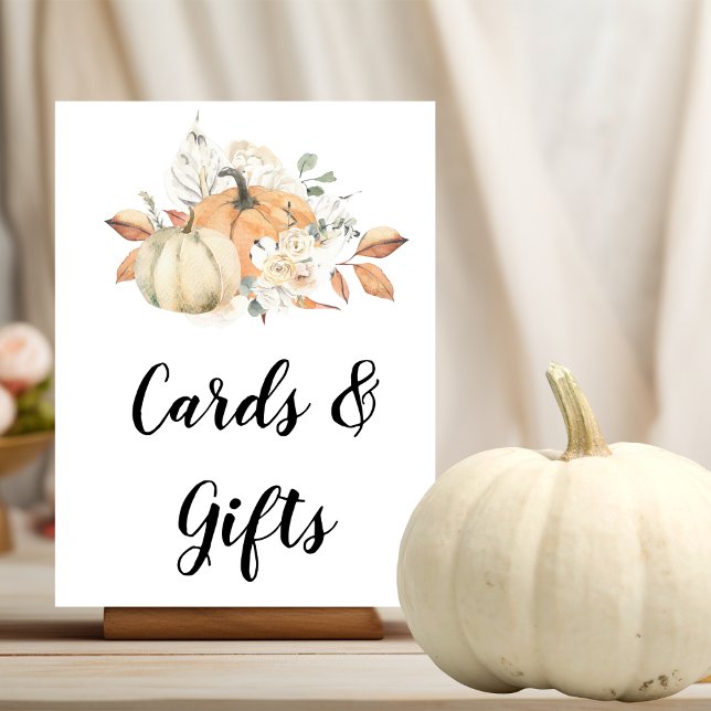 Póster Calabazas y flores de acuarela de otoño modernas (Subido por el creador)