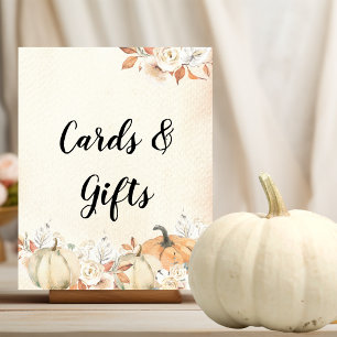 Póster Calabazas y flores rusticas otoñales