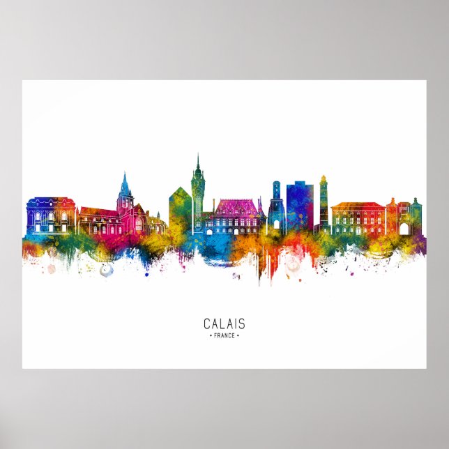 Póster Calais France Skyline (Frente)