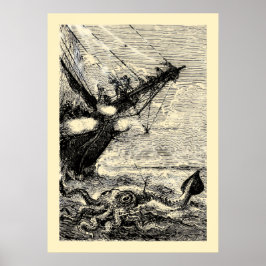Póster Calamar gigante de 20000 leguas bajo el mar.