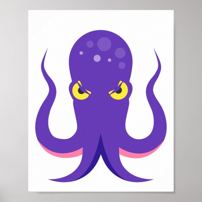 Póster Calamar púrpura del pulpo (Frente)
