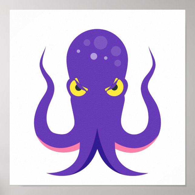 Póster Calamar púrpura del pulpo (Frente)