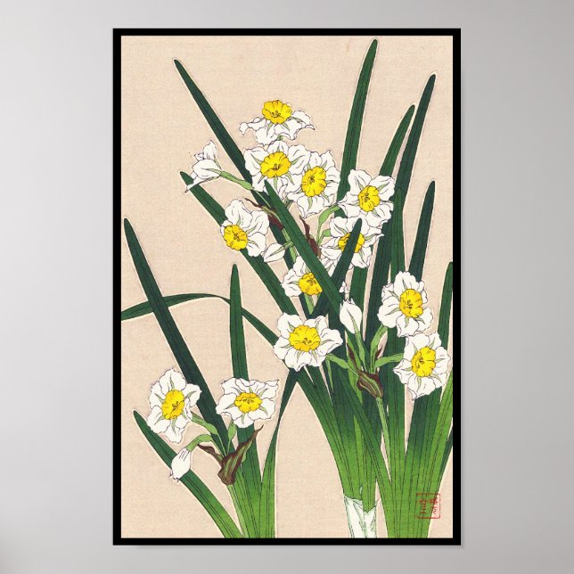 Póster Calantro floral de Japón Kawarazaki Shodo japón (Frente)