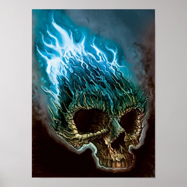 Póster Calavera azul (Frente)