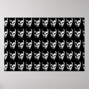 Póster Calavera - Blanco y Negro