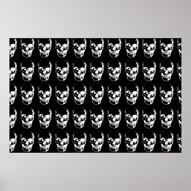 Póster Calavera - Blanco y Negro (Frente)