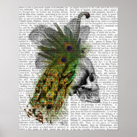 Calavera con cabeza de pluma