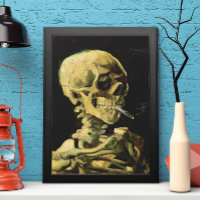 Calavera con cigarrillo en llamas por Vincent van 