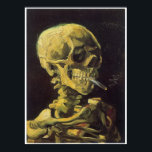 Póster Calavera con cigarrillo en llamas, Van Gogh<br><div class="desc">Calavera con Cigarrillo en llamas,  invierno 1885-1886 Vincent Van Gogh (1853-1890) Esta pintura hecha al estilo impresionista por Van Gogh es de un cráneo y huesos de los hombros superiores de un ser humano. En el cráneo hay un cigarrillo en llamas. La pintura está hecha con un fondo negro.</div>