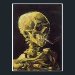 Póster Calavera con cigarrillo en llamas, Van Gogh<br><div class="desc">Calavera con Cigarrillo en llamas,  invierno 1885-1886 Vincent Van Gogh (1853-1890) Esta pintura hecha al estilo impresionista por Van Gogh es de un cráneo y huesos de los hombros superiores de un ser humano. En el cráneo hay un cigarrillo en llamas. La pintura está hecha con un fondo negro.</div>