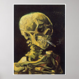 Póster Calavera con cigarrillo en llamas, Van Gogh