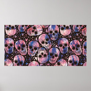 Póster Calavera con ornamento poligonal. Halloween. Sin i