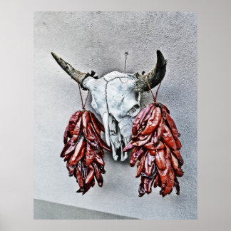 Póster Calavera con Poster de Ristras