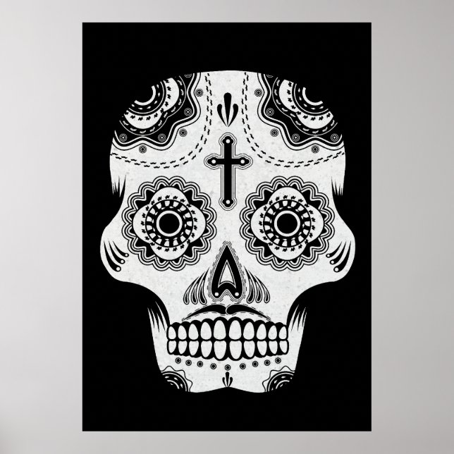 Póster Calavera de azúcar de bigote (Frente)