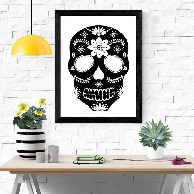 Póster Calavera De Azúcar En México Poster Blanco Y Negro (Subido por el creador)