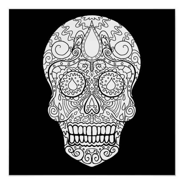 Póster Calavera de azúcar gota - Día de los muertos (Anverso)