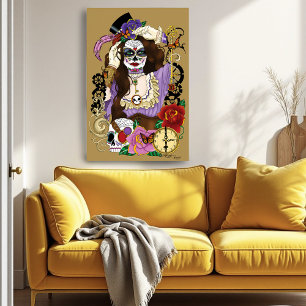 Póster Calavera de azúcar Steampunk