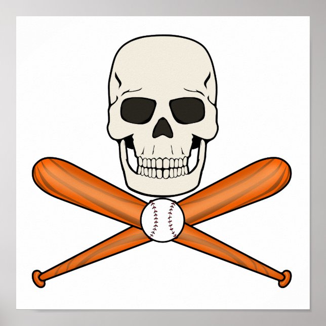 Póster CALAVERA DE BÉISBOL Jolly Roger descarga digital P (Frente)