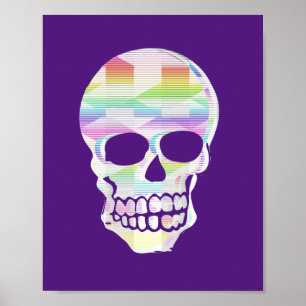 Póster Calavera de brillo de color
