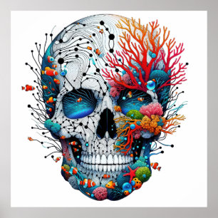 Póster Calavera de coral oceánica