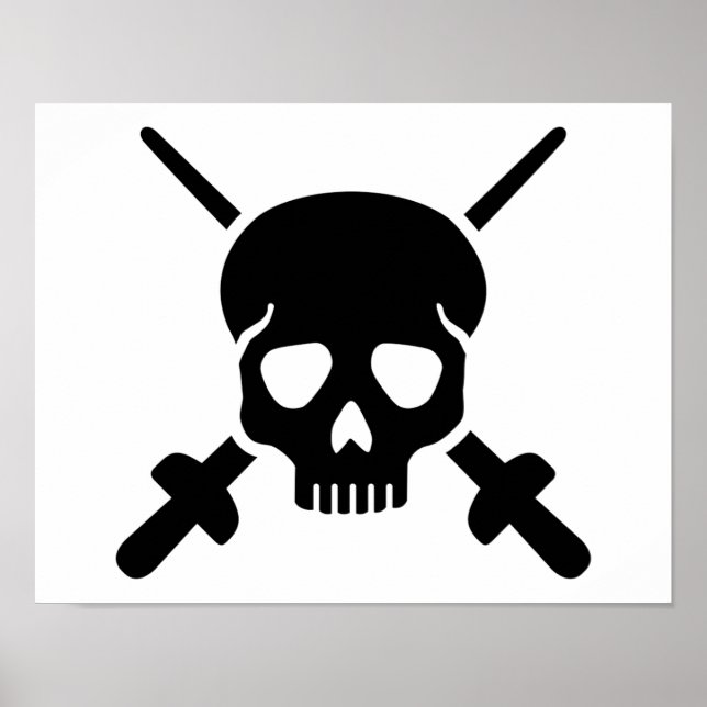 Póster Calavera de esgrima (Frente)