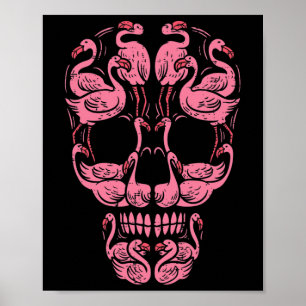 Póster Calavera de Flamenco Conciencia del Cáncer de Seno