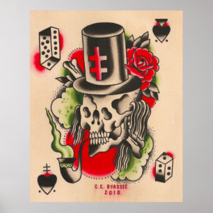 Póster Calavera de fumadores rusa