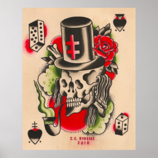 Póster Calavera de fumadores rusa