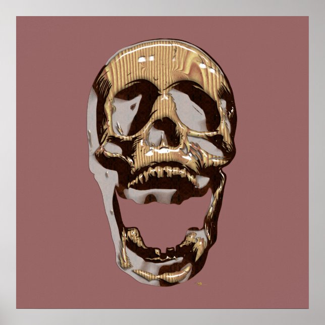 Póster Calavera de madera (Frente)