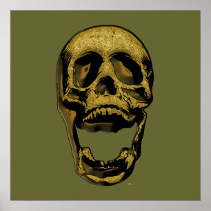 Póster Calavera de oro antigua