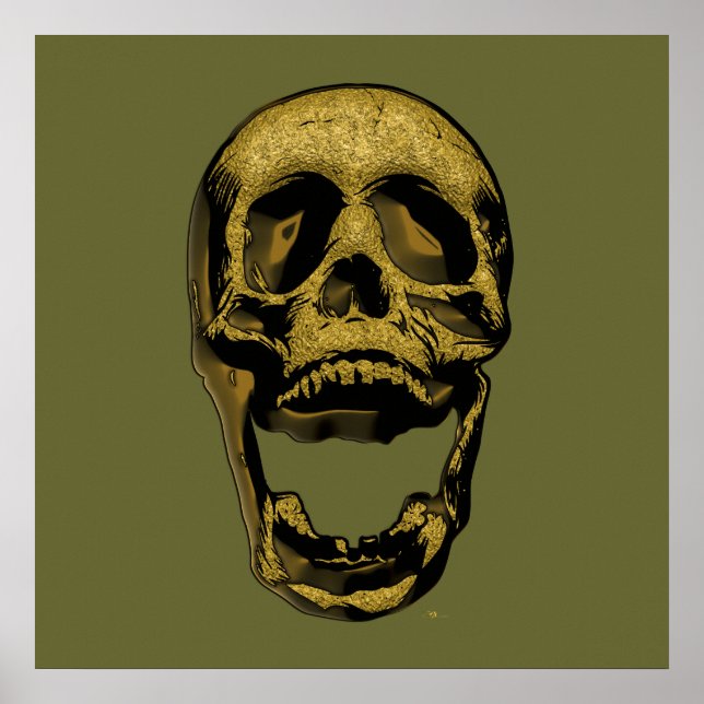 Póster Calavera de oro antigua (Frente)