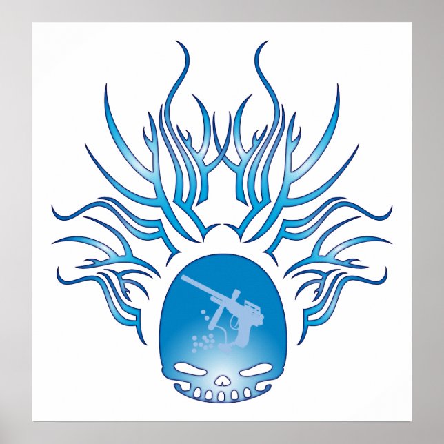 Póster Calavera de Paintball (Frente)