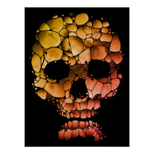 Póster Calavera de Piedra – Arte Gótico Único Inspirado e