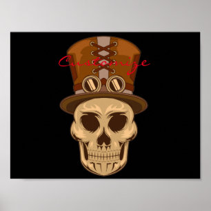 Póster Calavera de Steampunk en Top Hat Thunder_Cove