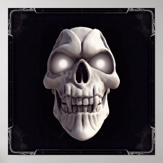 Póster Calavera de vampiros con ojos brillantes