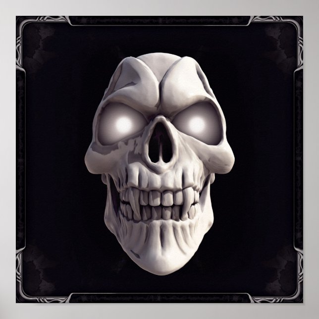 Póster Calavera de vampiros con ojos brillantes (Frente)
