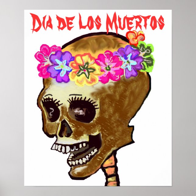 Póster Calavera del Día de los Muertos (Frente)