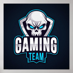 Póster Calavera del equipo de juegos