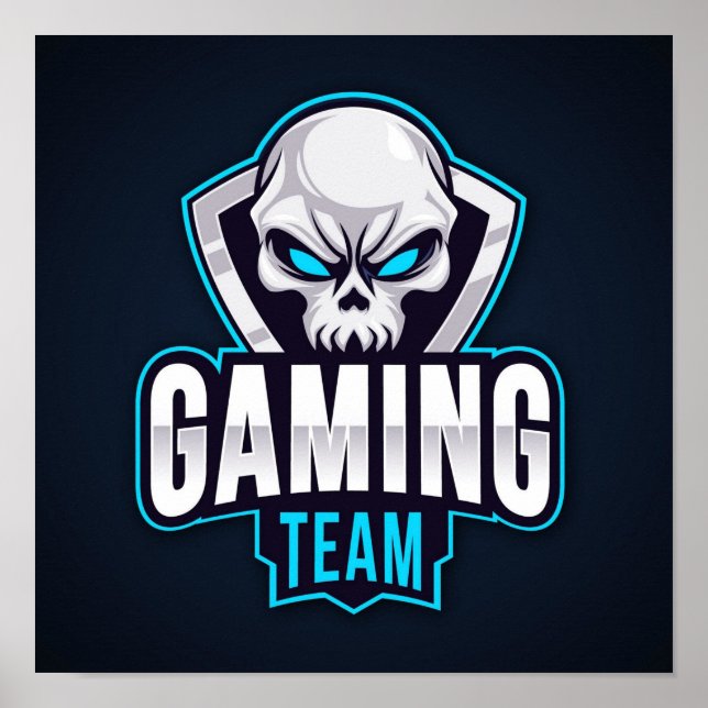 Póster Calavera del equipo de juegos (Frente)