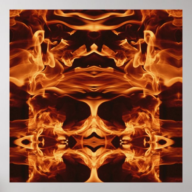 Póster Calavera en llamas (Frente)