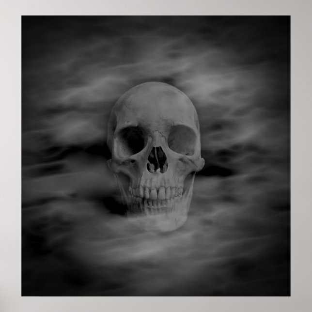 Póster Calavera fantasma de Halloween (Frente)