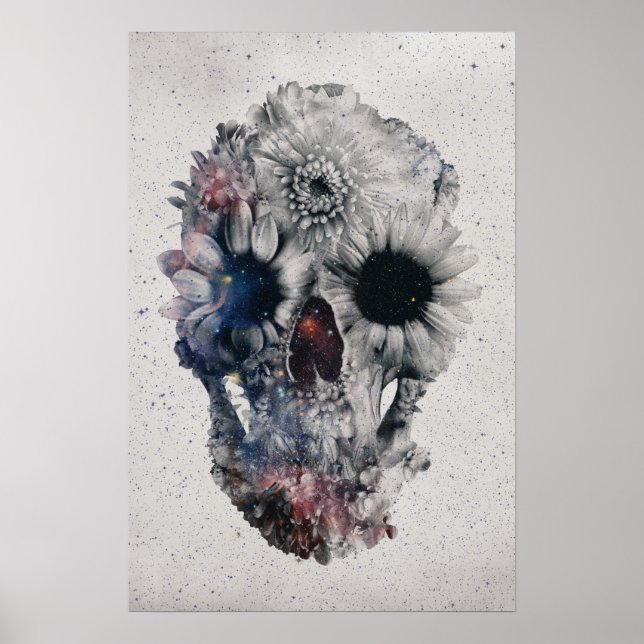Póster Calavera floral 2 (Frente)