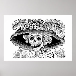 Póster Calavera Garbancera por José Guadalupe Posada